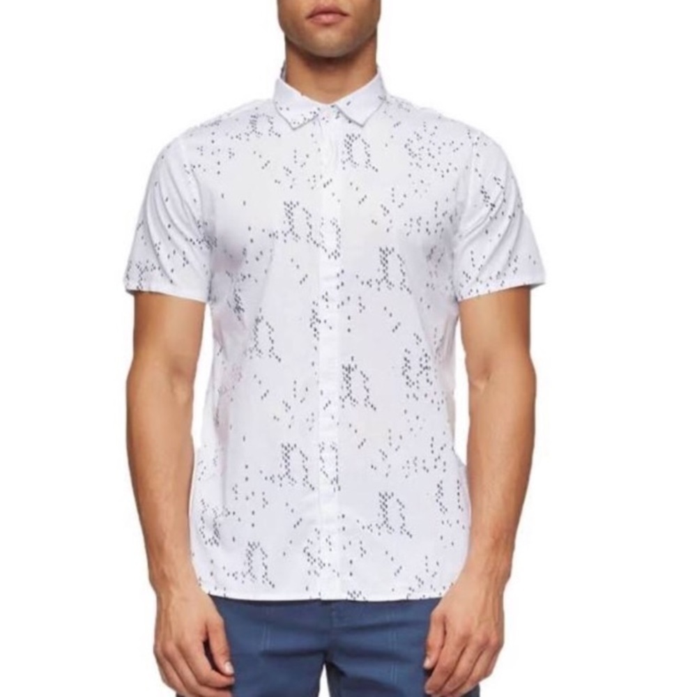Tavik Button Down Short Sleeves Mens Shirt X.